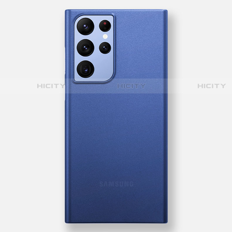 Custodia Ultra Sottile Trasparente Rigida Cover Opaca H02 per Samsung Galaxy S23 Ultra 5G Blu