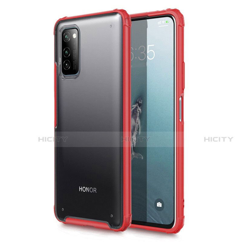 Custodia Ultra Sottile Trasparente Rigida Cover Opaca U01 per Huawei Honor V30 5G Rosso