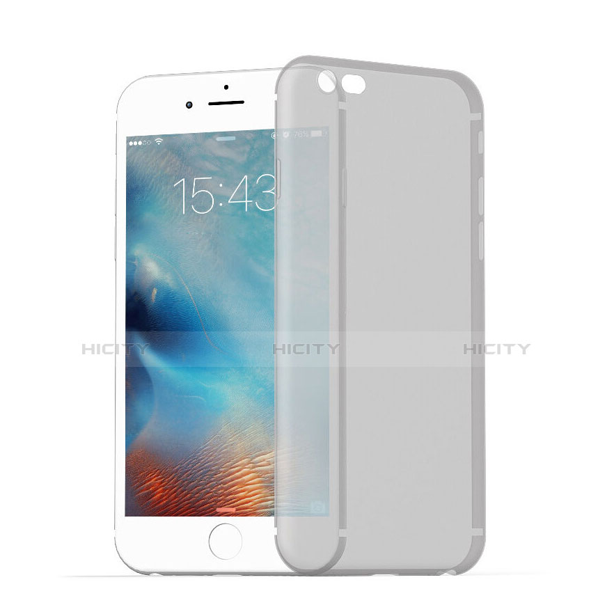 Custodia Ultra Sottile Trasparente Silicone Opaca per Apple iPhone 6S Grigio