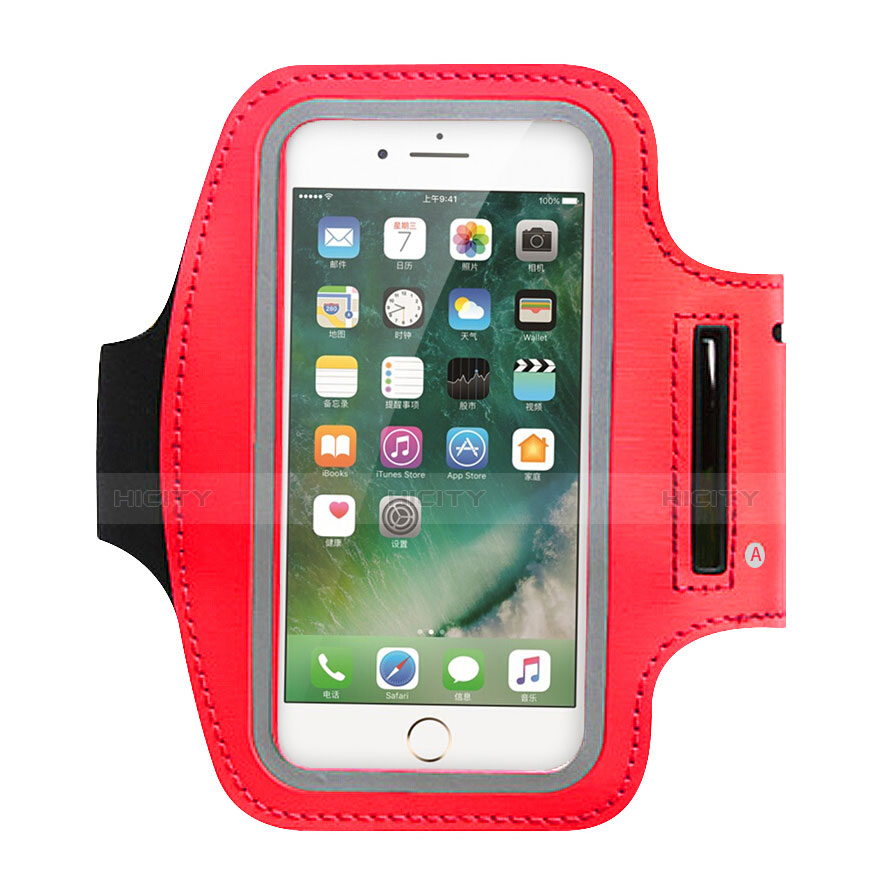 Fascia da Braccio Cover Armband Corsa Sportiva Universale B02 Rosso