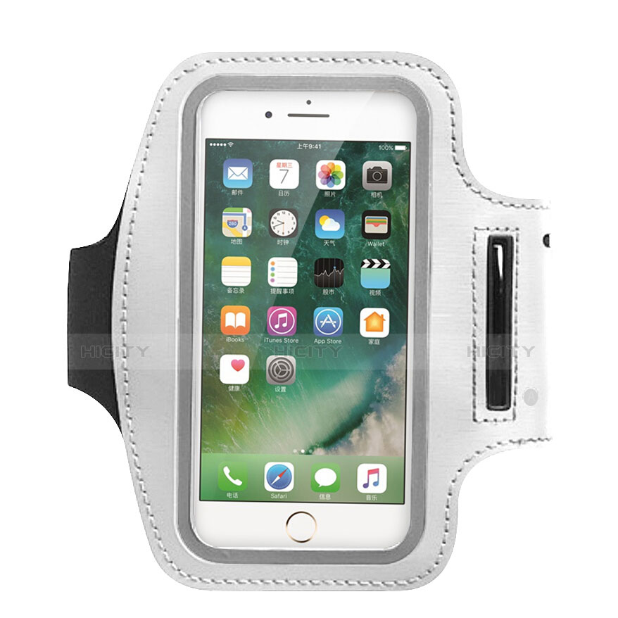 Fascia da Braccio Custodia Armband Corsa Sportiva Universale B02 Bianco