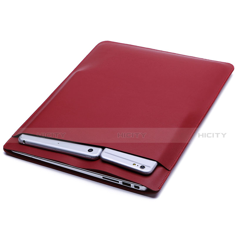 Morbido Pelle Custodia Marsupio Tasca L01 per Huawei Matebook D14 (2020) Rosso Rosa