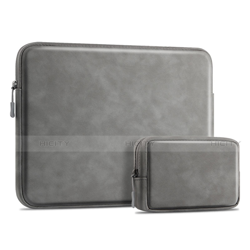 Morbido Pelle Custodia Marsupio Tasca per Samsung Galaxy Book Flex 13.3 NP930QCG Grigio