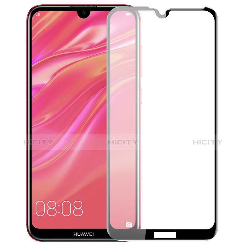 Pellicola in Vetro Temperato Protettiva Integrale Proteggi Schermo Film F02 per Huawei Y7 Prime (2019) Nero