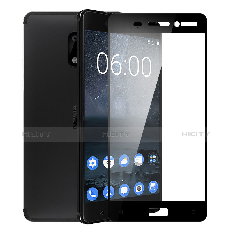 Pellicola in Vetro Temperato Protettiva Integrale Proteggi Schermo Film F02 per Nokia 6 Nero