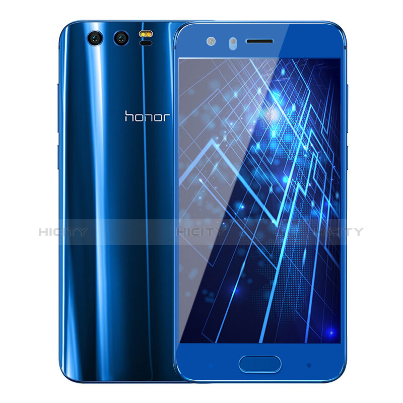 Pellicola in Vetro Temperato Protettiva Integrale Proteggi Schermo Film F03 per Huawei Honor 9 Premium Blu