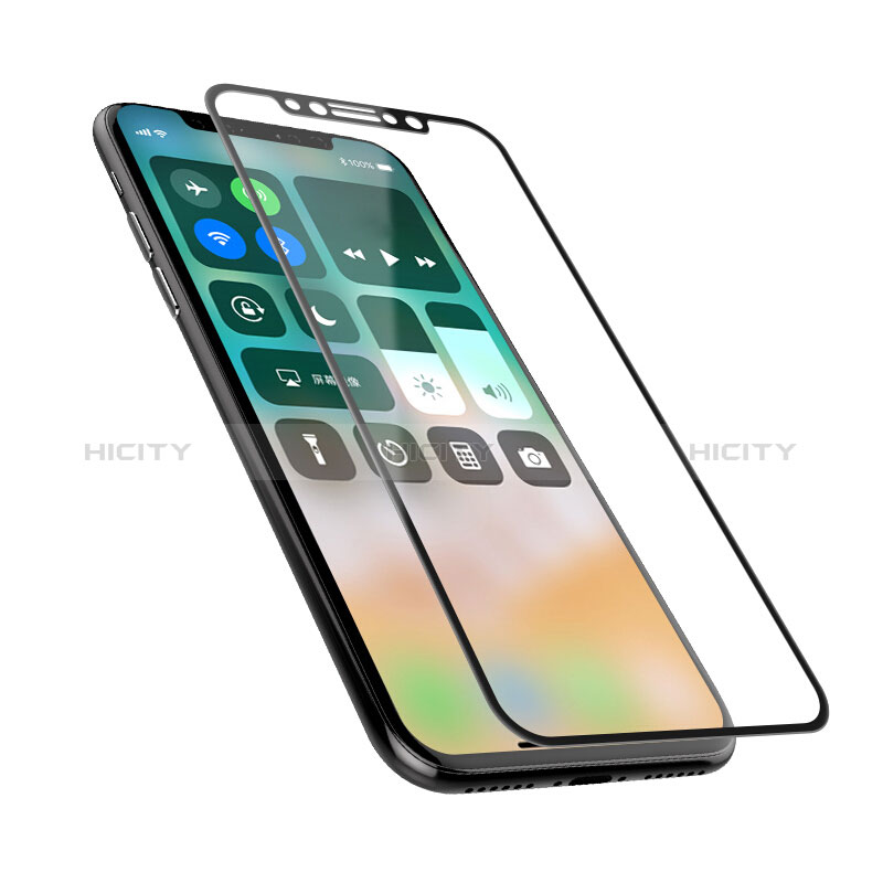 Pellicola in Vetro Temperato Protettiva Integrale Proteggi Schermo Film F05 per Apple iPhone X Nero