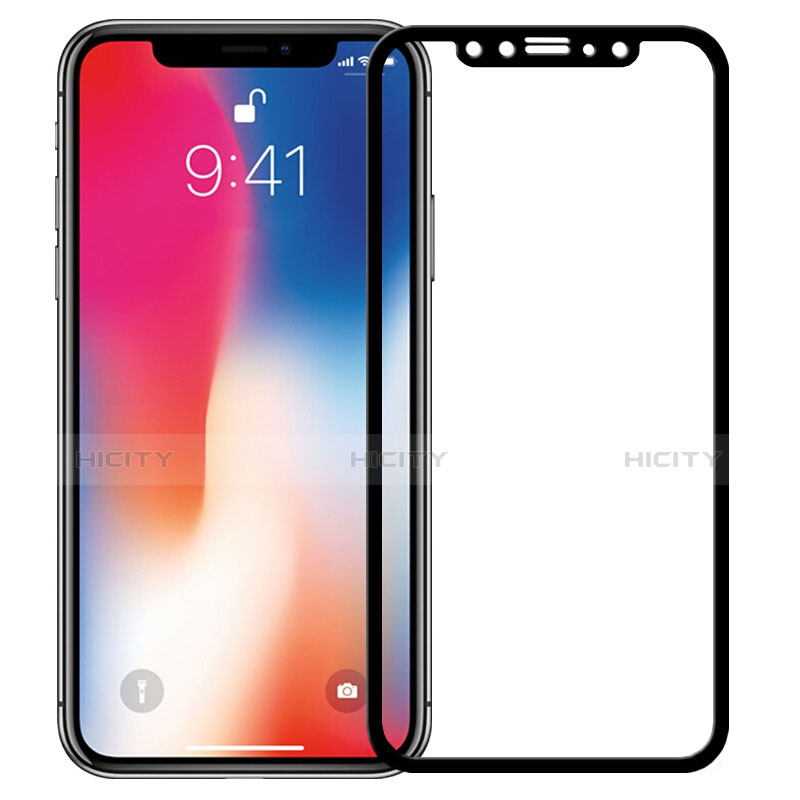 Pellicola in Vetro Temperato Protettiva Integrale Proteggi Schermo Film F23 per Apple iPhone Xs Max Nero