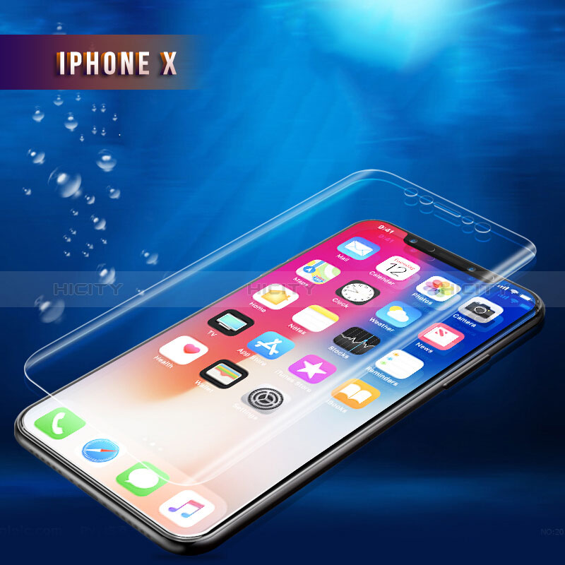 Pellicola in Vetro Temperato Protettiva Integrale Proteggi Schermo Film F26 per Apple iPhone X Nero