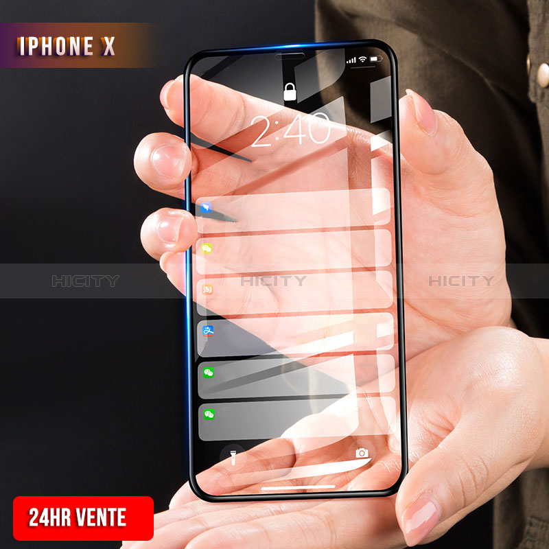 Pellicola in Vetro Temperato Protettiva Integrale Proteggi Schermo Film F28 per Apple iPhone X Nero