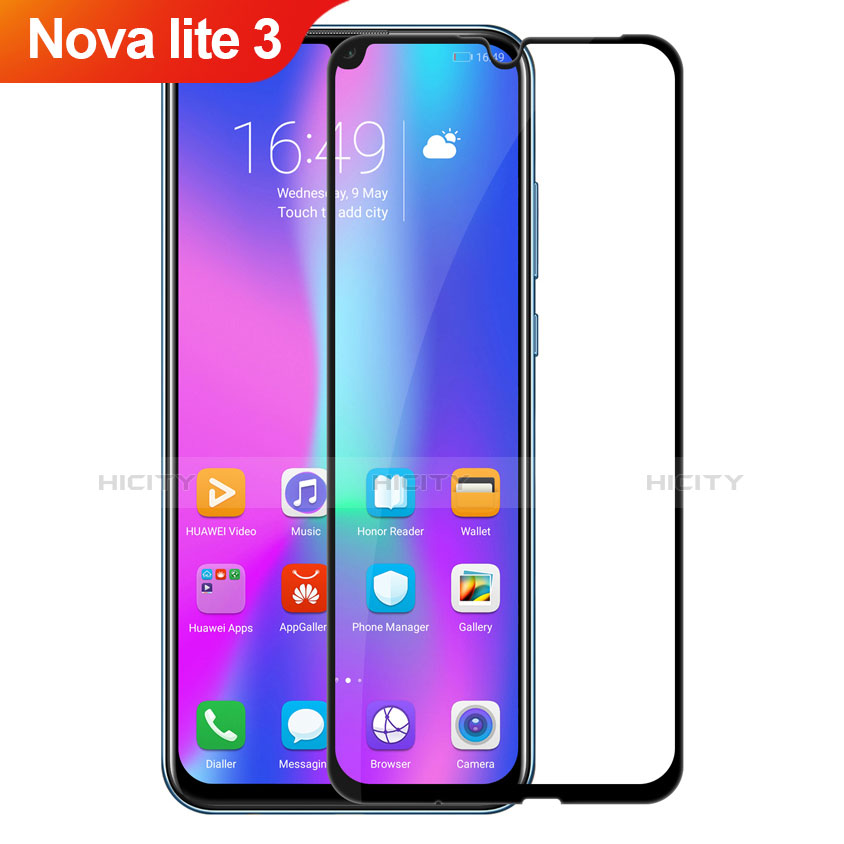 Pellicola in Vetro Temperato Protettiva Integrale Proteggi Schermo Film per Huawei Nova Lite 3 Nero