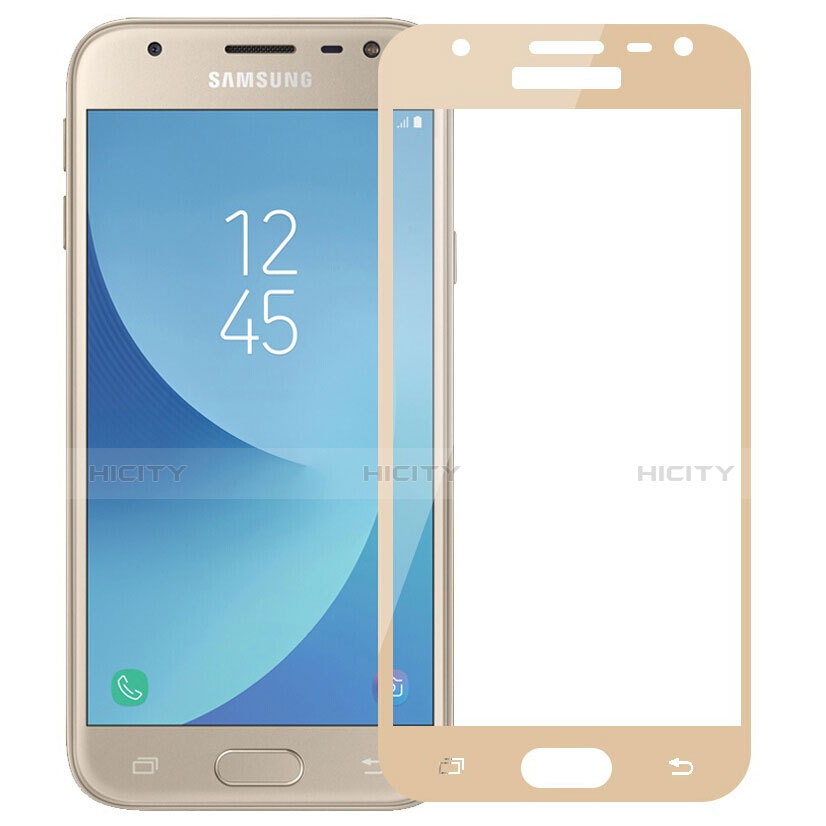 Pellicola in Vetro Temperato Protettiva Integrale Proteggi Schermo Film per Samsung Galaxy J3 Pro (2017) Oro