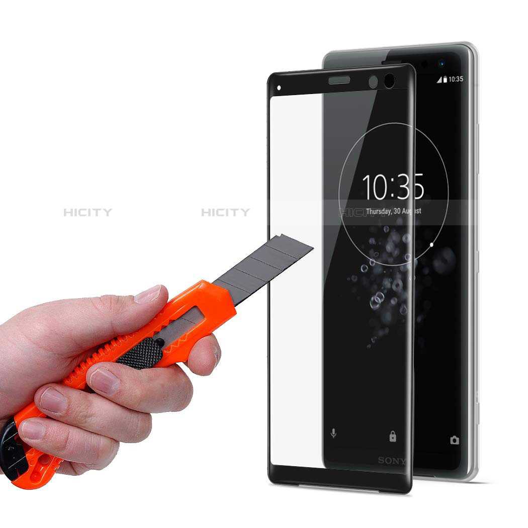 Pellicola in Vetro Temperato Protettiva Integrale Proteggi Schermo Film per Sony Xperia XZ3 Nero