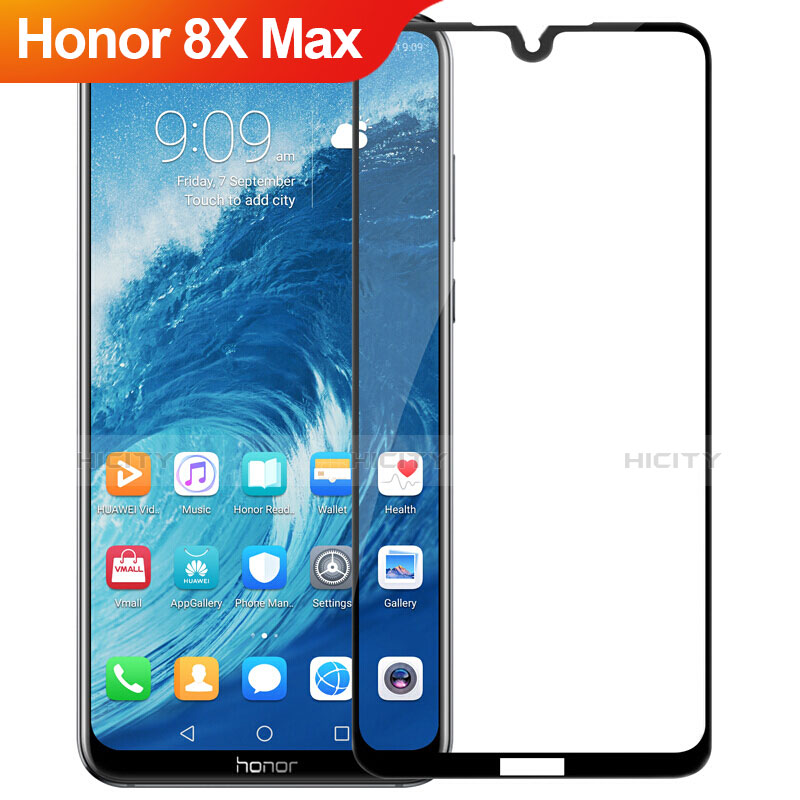 Pellicola in Vetro Temperato Protettiva Integrale Proteggi Schermo Film R02 per Huawei Honor 8X Max Nero