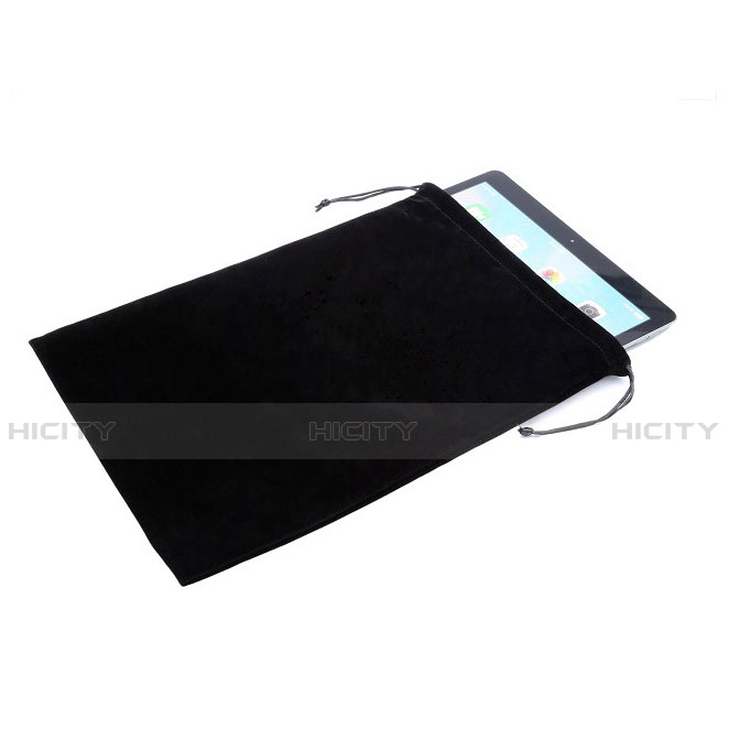 Sacchetto in Velluto Custodia Marsupio Tasca per Huawei MediaPad T3 10 AGS-L09 AGS-W09 Nero