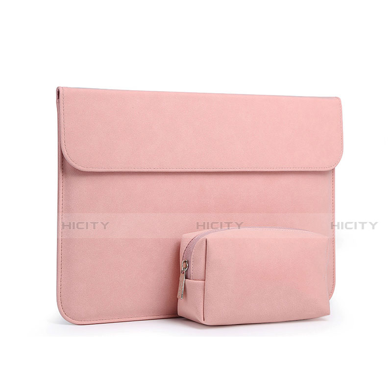 Sacchetto in Velluto Custodia Tasca Marsupio L03 per Huawei Honor MagicBook 14 Rosa