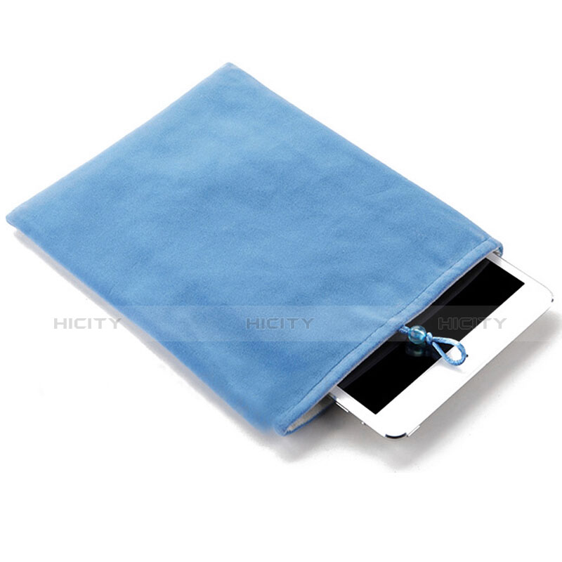 Sacchetto in Velluto Custodia Tasca Marsupio per Apple iPad 3 Cielo Blu