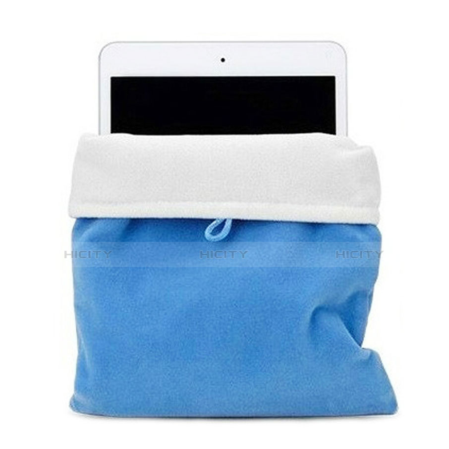 Sacchetto in Velluto Custodia Tasca Marsupio per Apple iPad 3 Cielo Blu