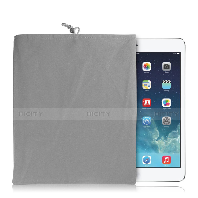 Sacchetto in Velluto Custodia Tasca Marsupio per Apple iPad New Air (2019) 10.5 Grigio