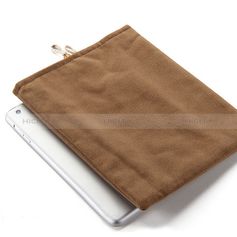 Sacchetto in Velluto Custodia Tasca Marsupio per Apple New iPad 9.7 (2017) Marrone