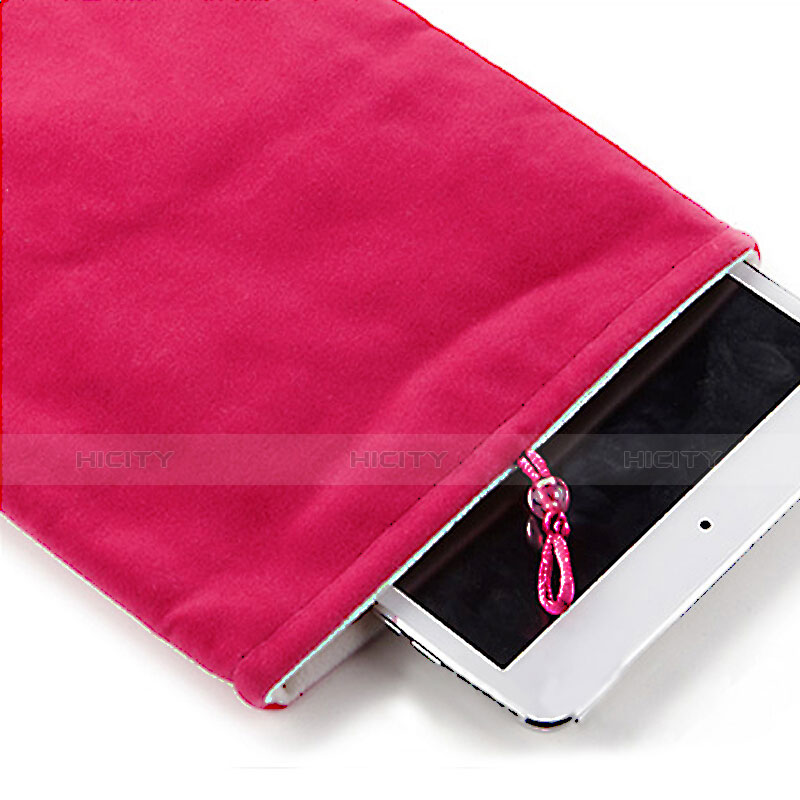 Sacchetto in Velluto Custodia Tasca Marsupio per Samsung Galaxy Tab 2 10.1 P5100 P5110 Rosa Caldo