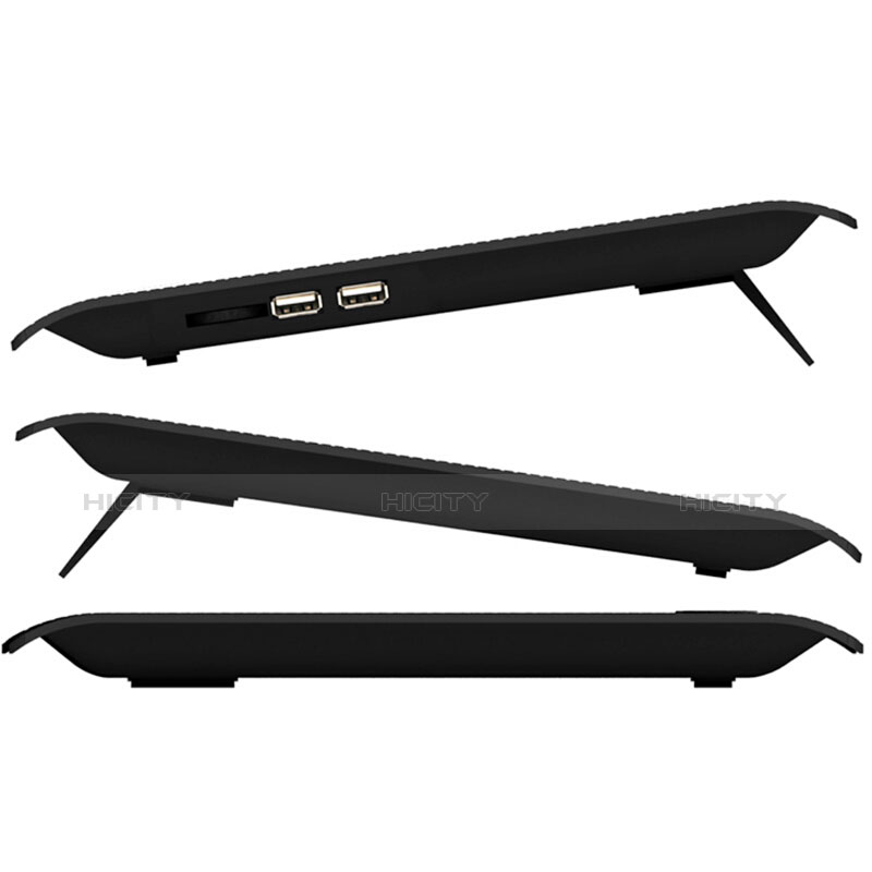 Supporto per Latpop Sostegnotile Notebook Ventola Raffreddamiento Stand USB Dissipatore Da 9 a 16 Pollici Universale M03 per Huawei Honor MagicBook 14 Nero