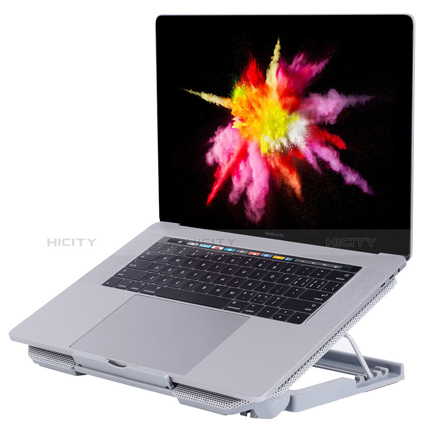 Supporto per Latpop Sostegnotile Notebook Ventola Raffreddamiento Stand USB Dissipatore Da 9 a 16 Pollici Universale M16 per Apple MacBook Air 11 pollici Argento