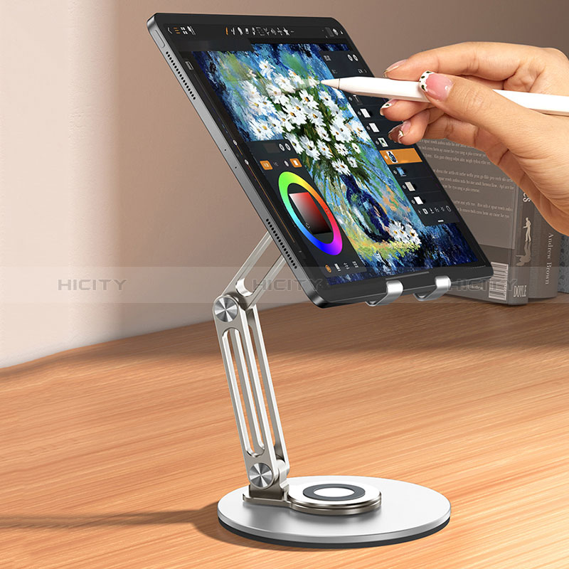 Supporto Tablet PC Flessibile Sostegno Tablet Universale D15 per Apple iPad 10.2 (2019) Argento