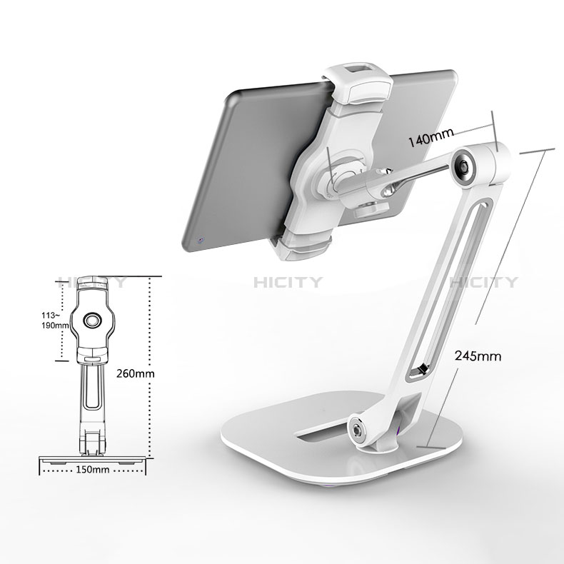 Supporto Tablet PC Flessibile Sostegno Tablet Universale H10 per Apple iPad 10.2 (2019) Bianco