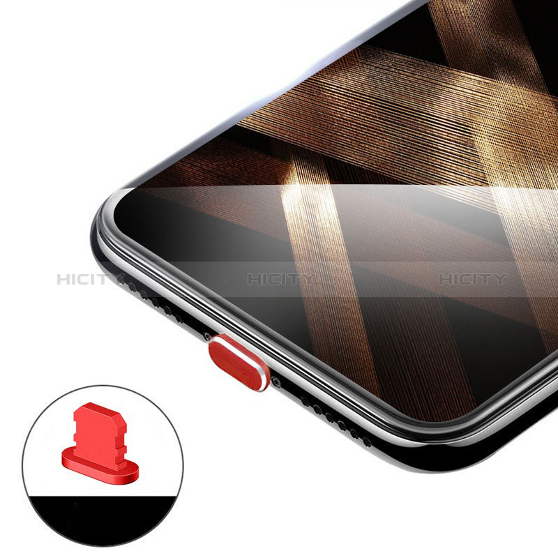 Tappi Antipolvere Anti-dust Lightning USB Jack Antipolvere H02 per Apple iPhone 11 Pro Max Rosso