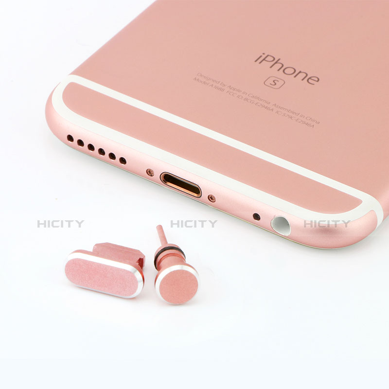 Tappi Antipolvere Anti-dust Lightning USB Jack Antipolvere J04 per Apple iPad Mini 4 Oro Rosa