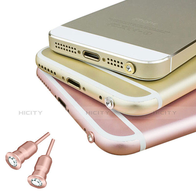 Tappi Antipolvere Jack Cuffie 3.5mm Anti-dust Android Apple Anti Polvere Universale D02 Oro Rosa