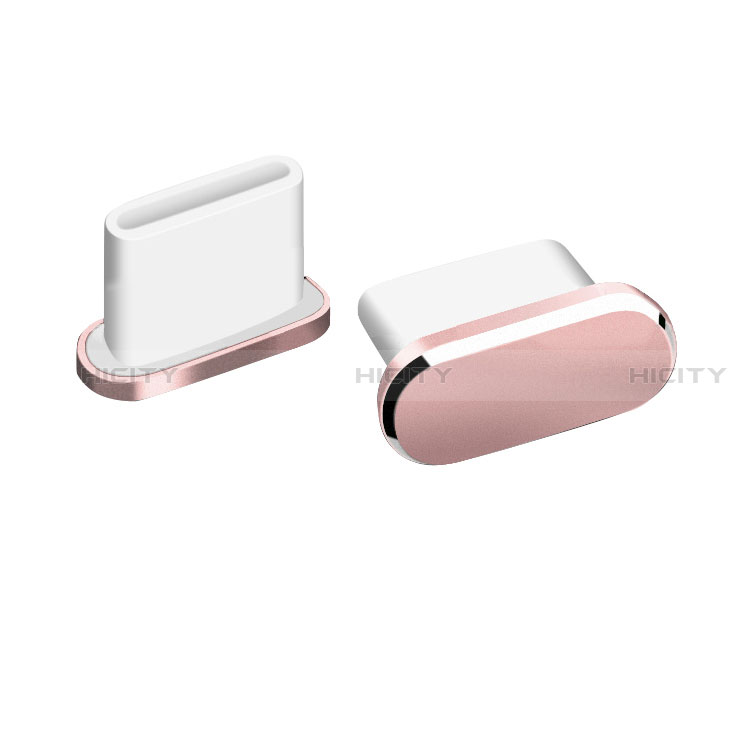 Tappi Antipolvere USB-C Jack Anti-dust Type-C Anti Polvere Universale H06 per Apple iPhone 15 Pro Max Oro Rosa