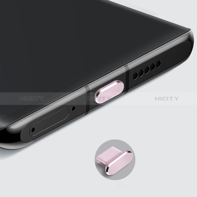 Tappi Antipolvere USB-C Jack Anti-dust Type-C Anti Polvere Universale H08 per Apple iPhone 15 Plus Oro Rosa